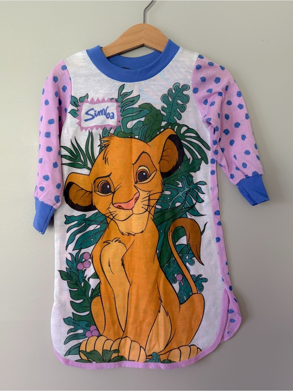 VTG Disney Simba Kids Pink and Orange Sleep Shirt